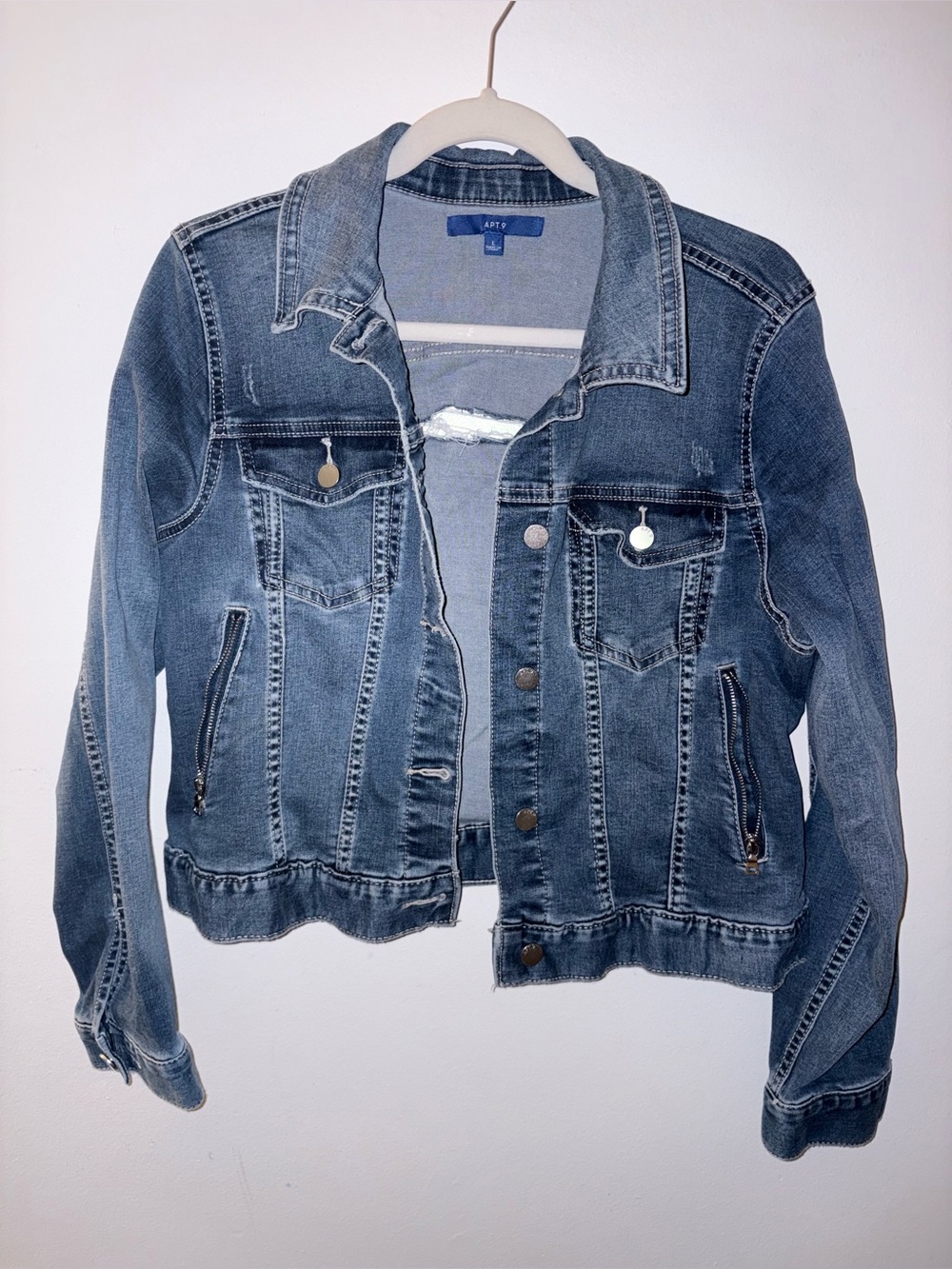 Apt. 9 Light Blue Distressed Denim Jacket